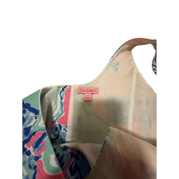Lilly Pulitzer Cathy Shift Dress Pink Blue Sea Shells Lace Sleeveless Summer - Picture 4 of 6